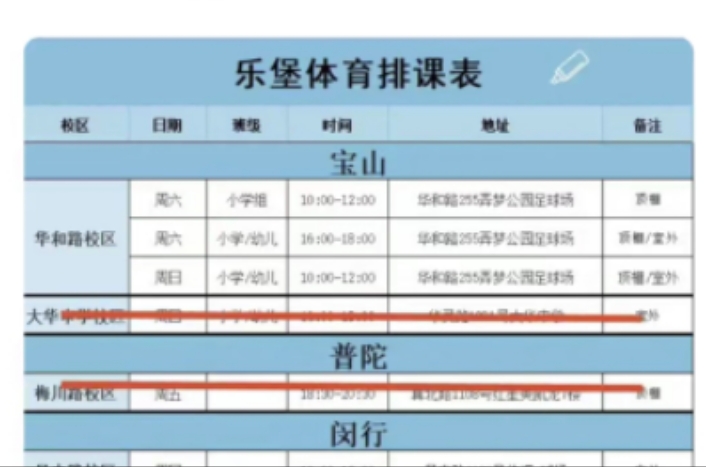 乐堡体育课程转让