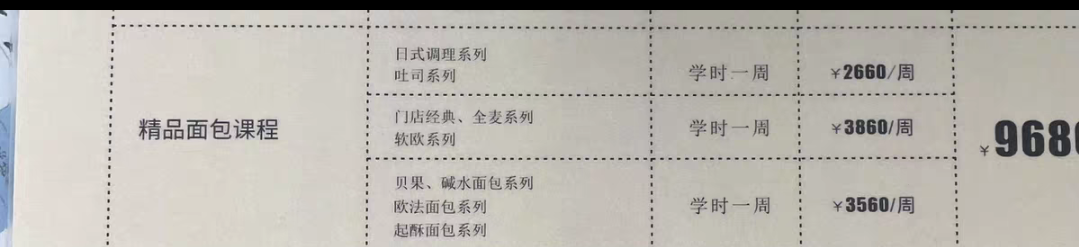 弗乐米烘焙课程转让